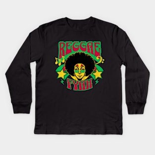 Reggae Fyah Music Kids Long Sleeve T-Shirt